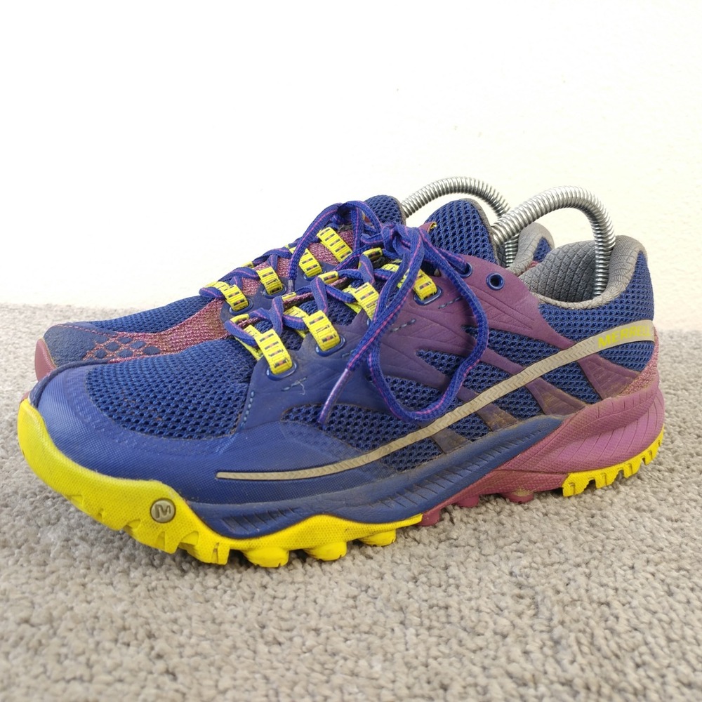 Merrell All Out Charge Trail Running Shoes Womens 8.5 Blue Purple Low Top J32530